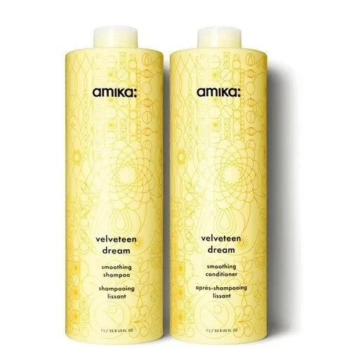 Amika Velveteen Dream Smoothing Shampoo & Conditioner 33.8oz Duo | Sealed + Pump