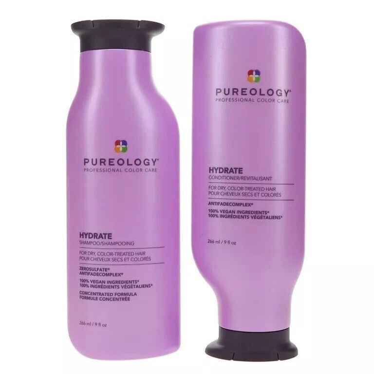 Pureology Hydrate Shampoo & Conditioner for Dry, Colored Hair, 266ml 9 Fl. Oz