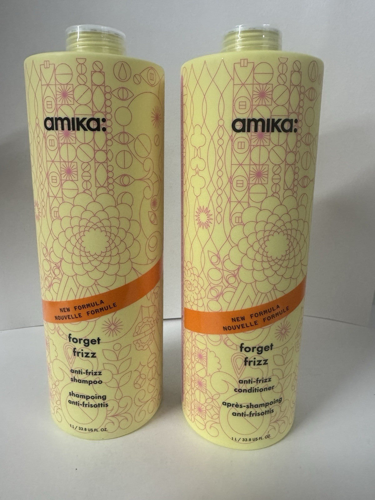 Amika Forget Frizz Anti-Frizz Shampoo & Conditioner 33.8 fl.oz Duo