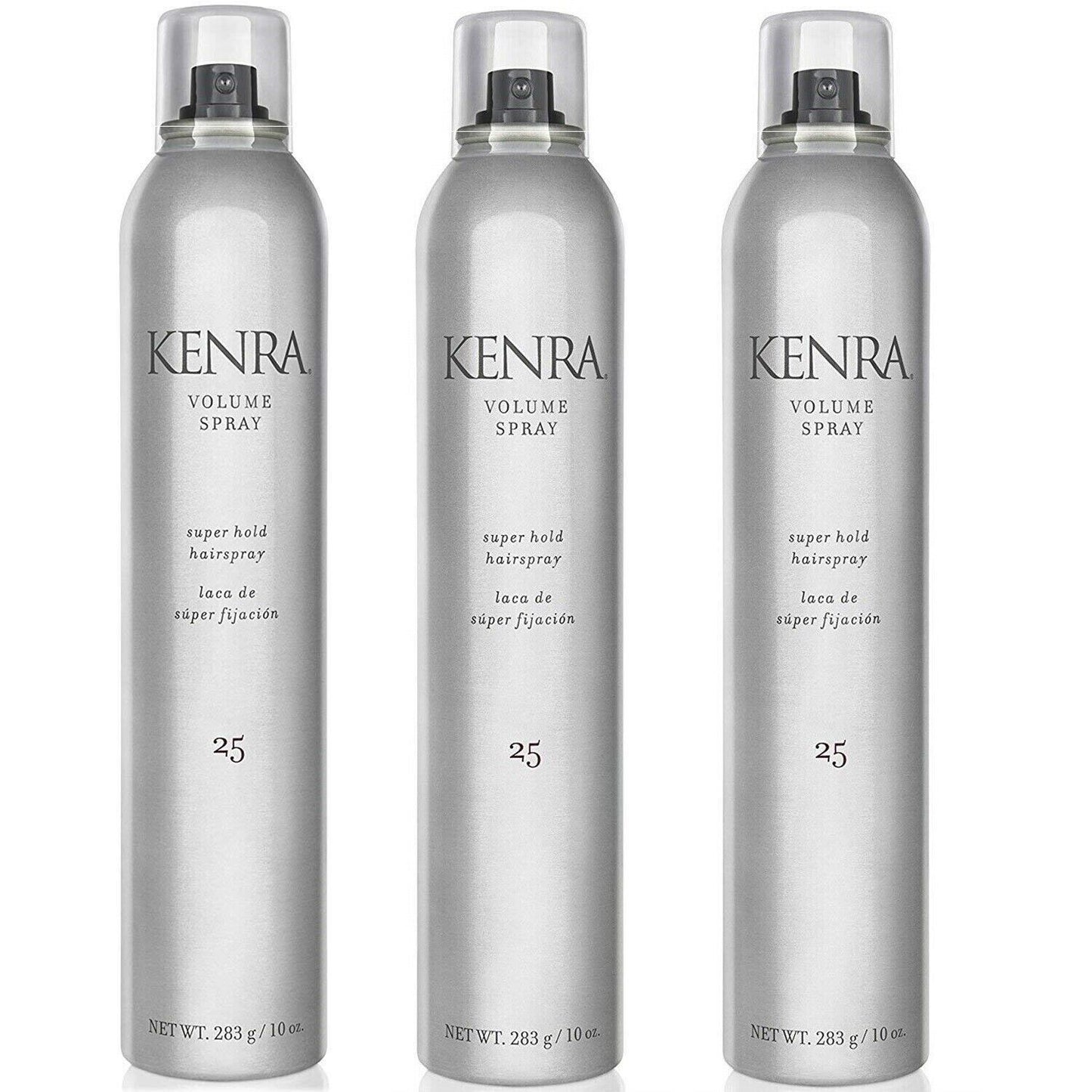KENRA #25 VOLUME SPRAY 10 Oz. Pack of 3 Cans, SUPER HOLD FINISHING HAIRSPRAY