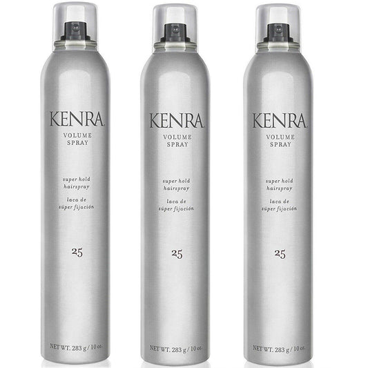 KENRA #25 VOLUME SPRAY 10 Oz. Pack of 3 Cans, SUPER HOLD FINISHING HAIRSPRAY
