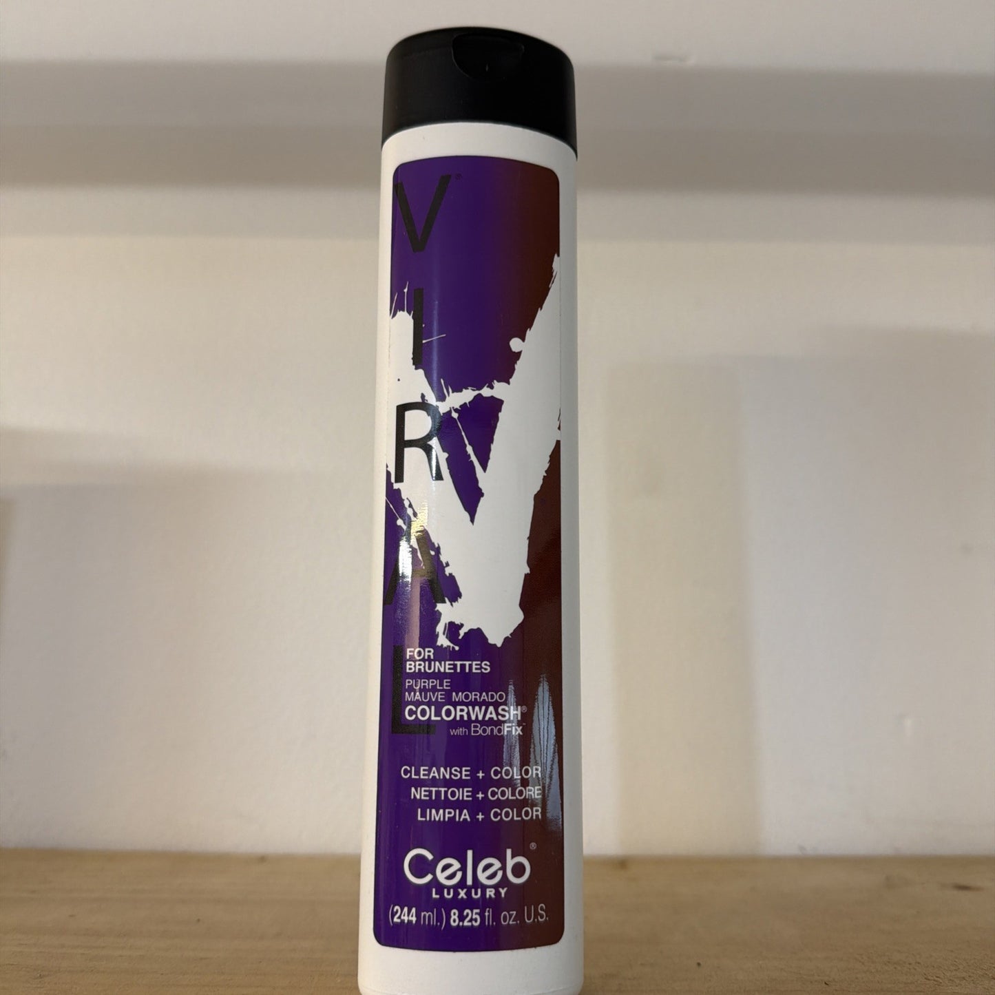 Celeb Luxury Viral Purple Hair Color Depositing Colorwash Shampoo for Brunettes