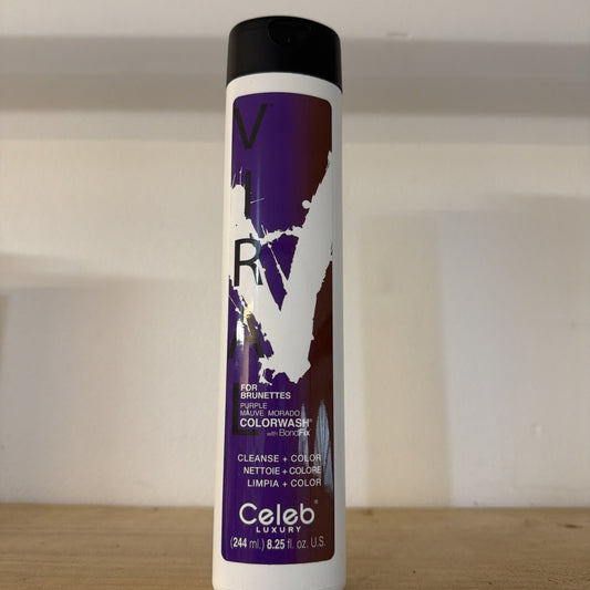Celeb Luxury Viral Purple Hair Color Depositing Colorwash Shampoo for Brunettes
