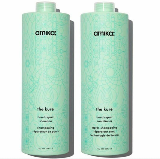 Amika The Kure Bond Repair Shampoo & Conditioner Liter Duo