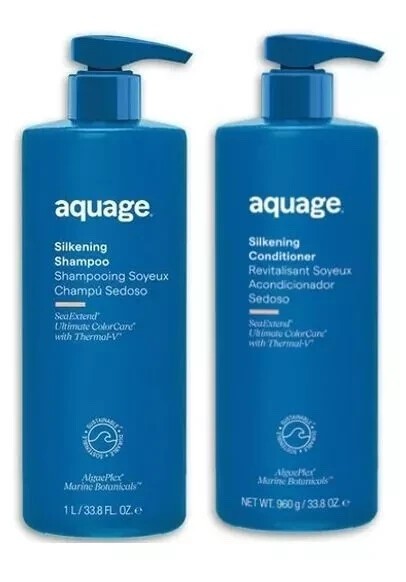 Aquage Sea Extend Silkening Shampoo & Conditioner - 33.8 oz (New Packaging)