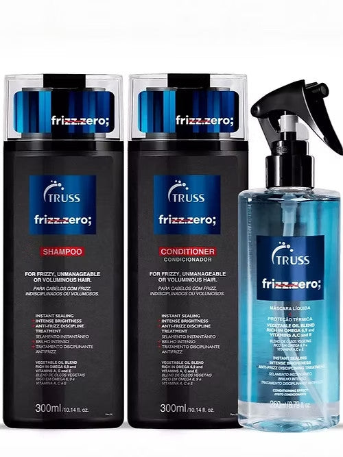 TRUSS FRIZZ ZERO Shampoo & Conditioner & Liquid Mask