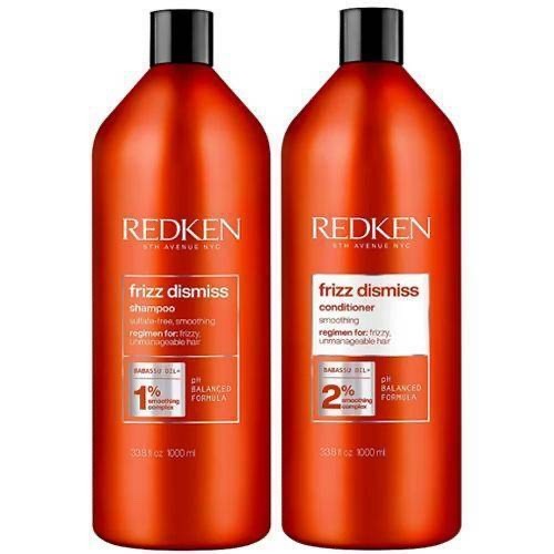 REDKEN Frizz Dismiss SHAMPOO & CONDITIONER LITER SET 33OZ EACH