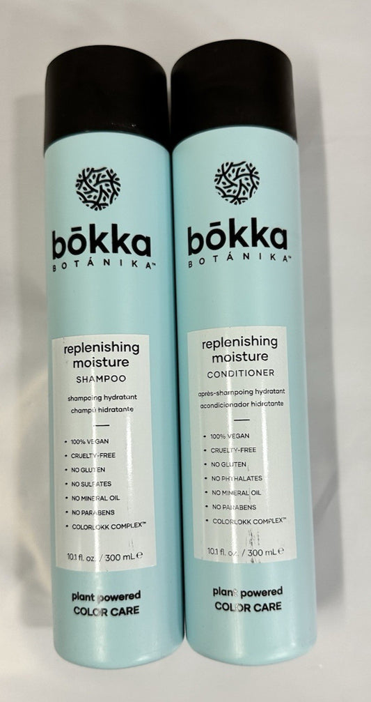 Bokka Botanika Replenishing Moisture Shampoo + Conditioner 10.1 oz BRAND NEW