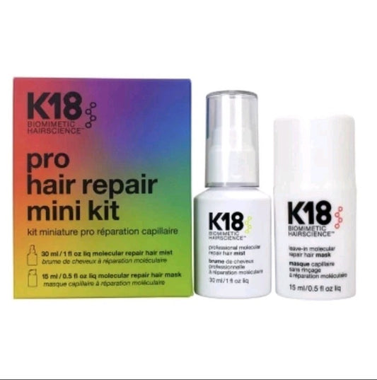 K18 Pro Hair Repair Mini Kit Molecular Repair Mist 1oz & Mask 0.5oz New In Box