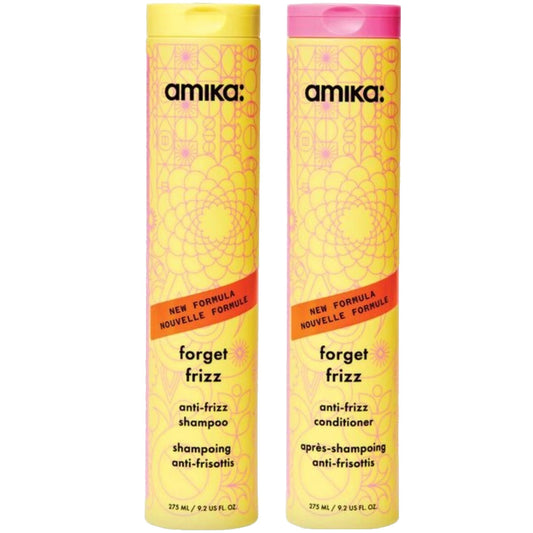 Amika Forget Frizz Anti-Frizz Shampoo and Conditioner 9.2 oz Duo / New 2025