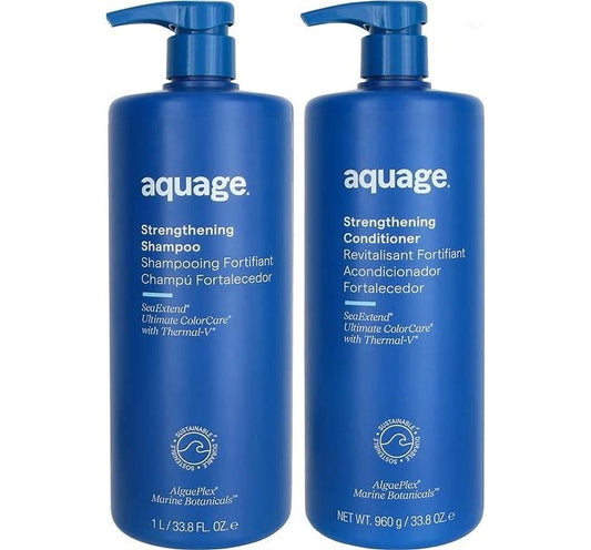 Aquage Sea Extend Strengthening Shampoo and Conditioner 33.8 oz Fortificant SET