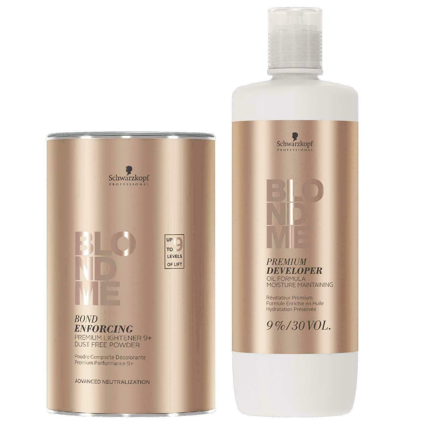 Schwarzkopf BlondMe Premium Lightener 9+ 15.8 oz & Developer 33.8 oz 30 Vol Duo