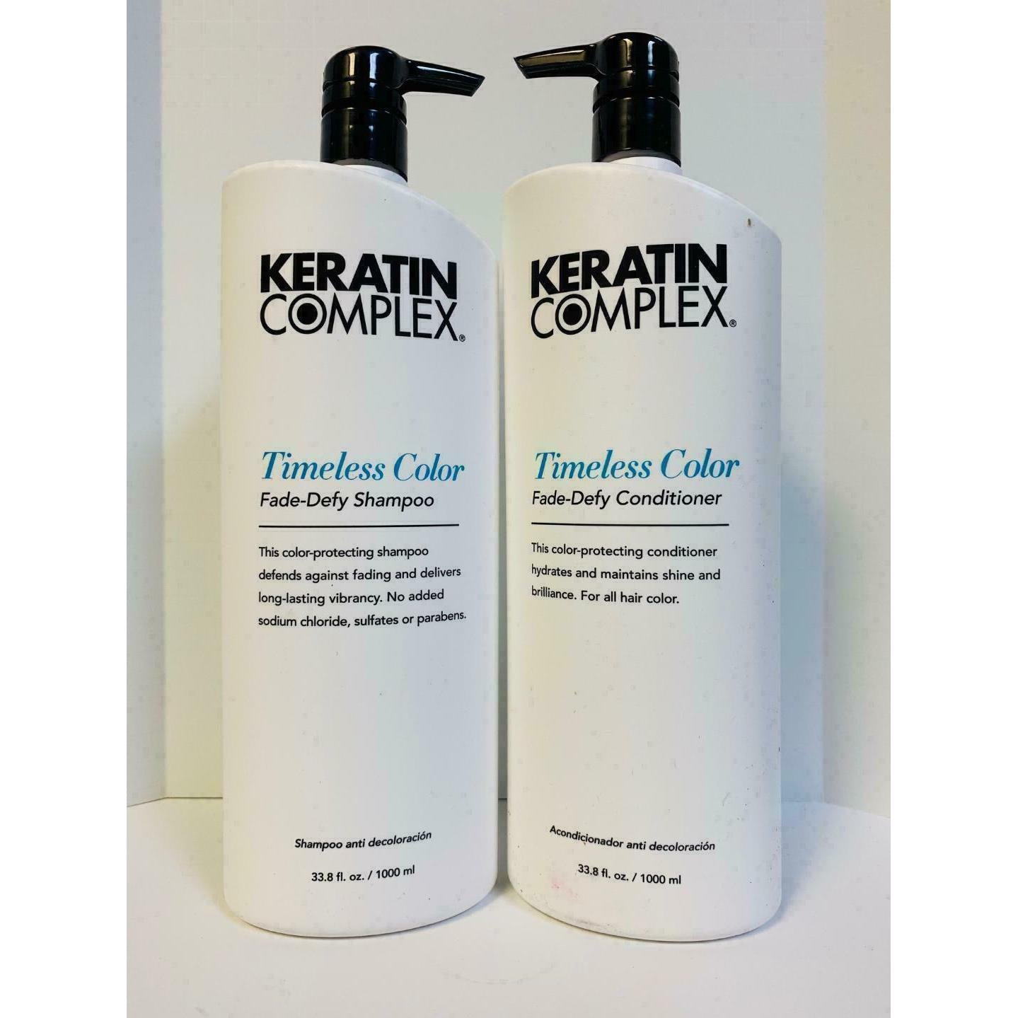 Keratin Complex Timeless Color Fade Defy Shampoo & Conditioner 33.8oz Liter Duo