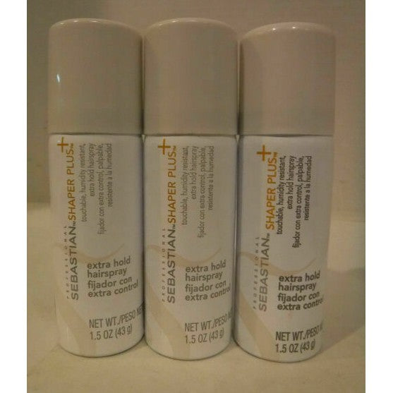 Sebastian Professional Shaper Plus Hairspray 1.5 oz Travel Size Lot of 3