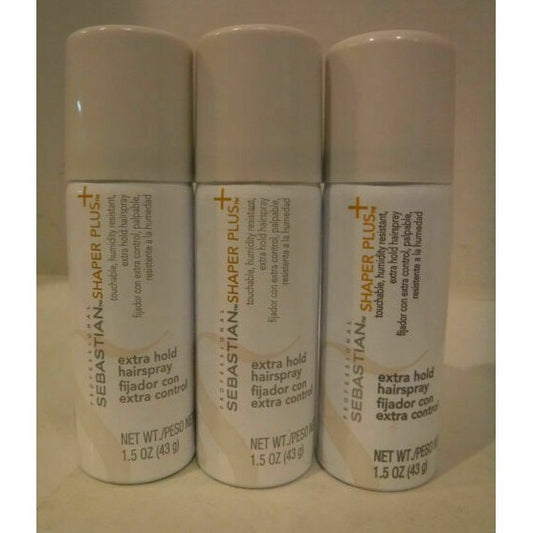 Sebastian Professional Shaper Plus Hairspray 1.5 oz Travel Size Lot of 3