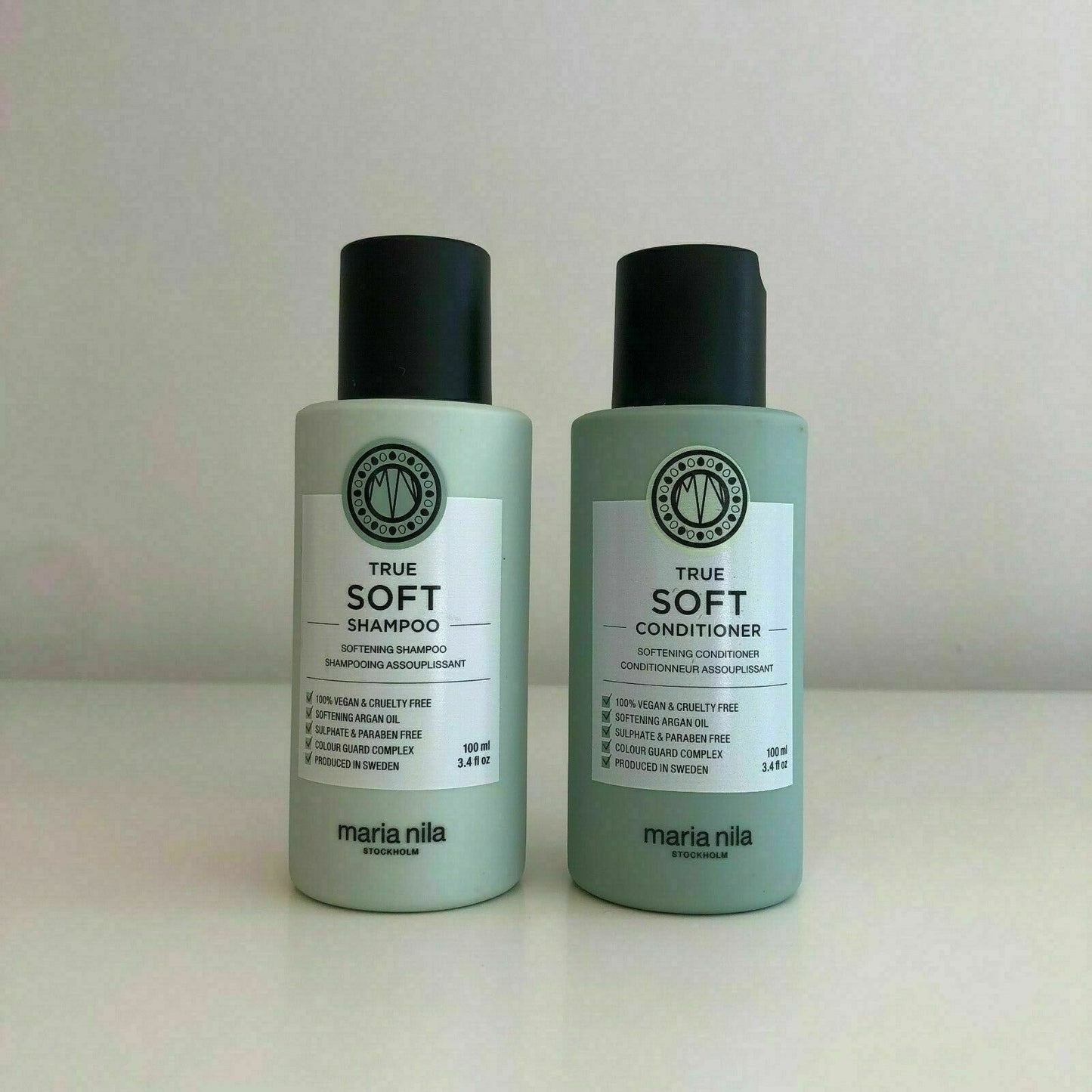 Maria Nila True Soft Shampoo Conditioner Duo Travel Size 3.4 oz each