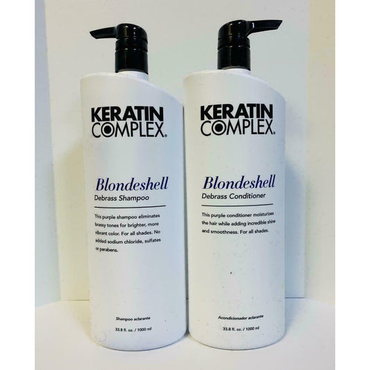 Keratin Complex BLONDESHELL Brighten Shampoo & Conditioner - 33.8oz LITER DUO