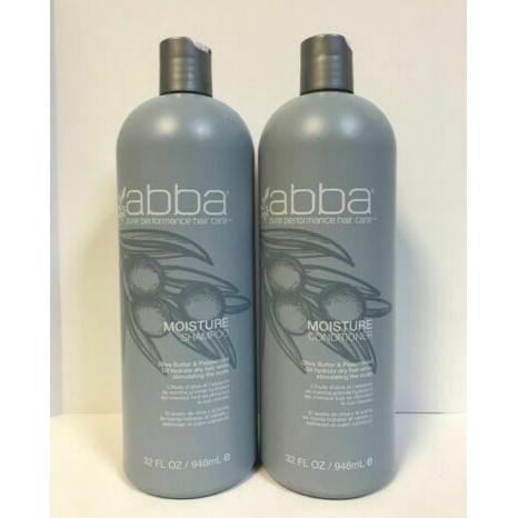 ABBA PURE MOISTURE SHAMPOO & CONDITIONER FULL SIZE LITER DUO SET - 33.8oz