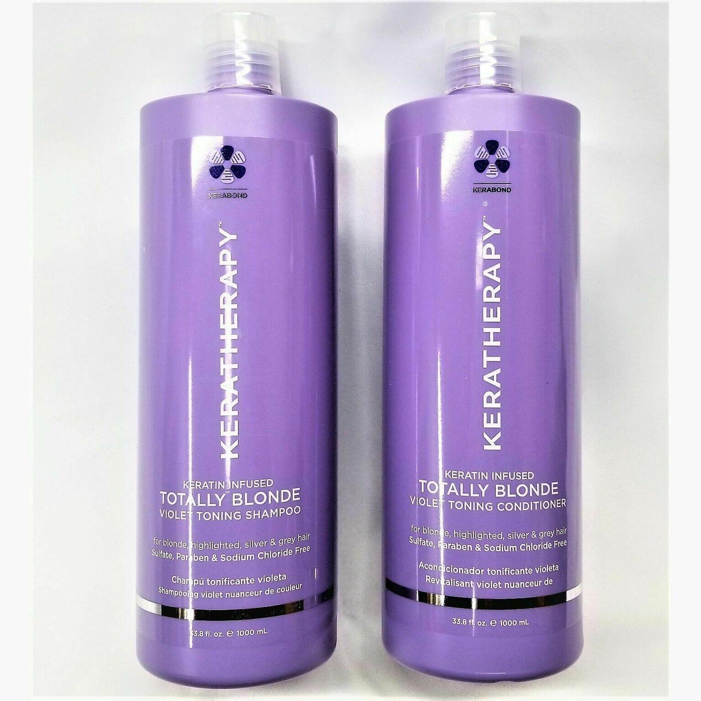 Keratherapy TOTALLY BLONDE Violet Toning SHAMPOO & CONDITIONER 33.8oz/LITER DUO
