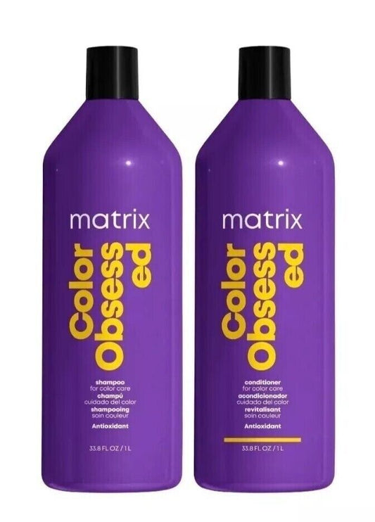 Matrix Total Results COLOR OBSESSED Shampoo & Conditioner 33.8 oz Liter Set-New!