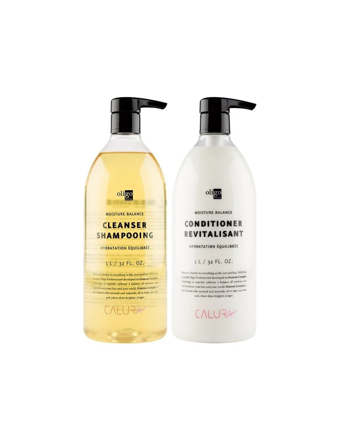 Oligo Calura Moisture Balance Cleanser Shampoo & Conditioner 32 oz LITER