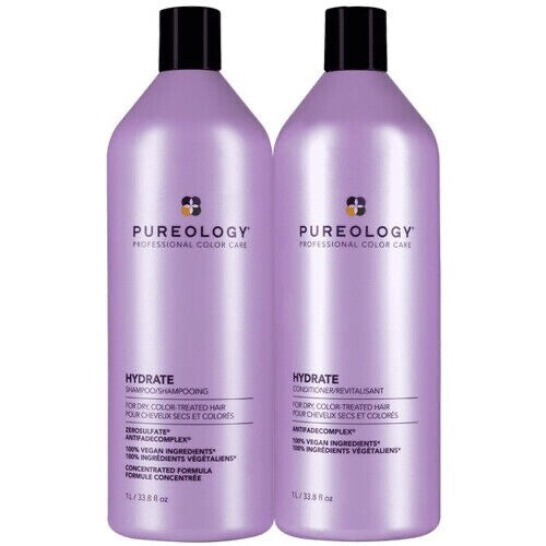 Pureology Hydrate Shampoo and Conditioner Liter Duo Set 33.8oz each NEW