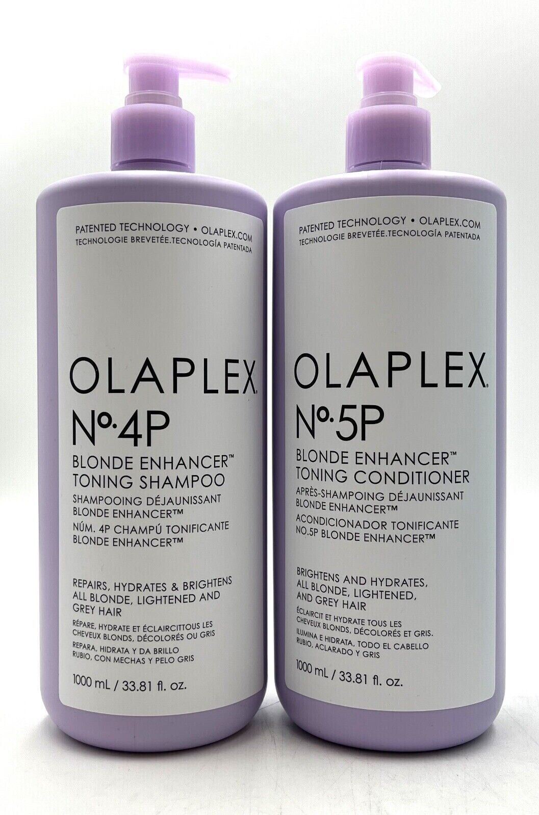 Olaplex No. 4P Blonde Enhancer Toning Shampoo & No.5P Conditioner 33.8 oz Duo