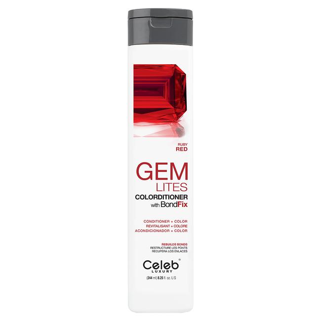 Celeb Luxury GEM LITES Color Conditioner with BondFix, Ruby, 8.25 fl.oz.