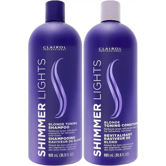 Clairol Shimmer Lights Shampoo & Conditioner Blonde & Silver 31.5oz DUO