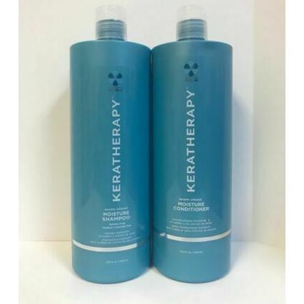 KERATHERAPY MOISTURE SHAMPOO & CONDITIONER - 32oz LITER DUO W/ PUMPS