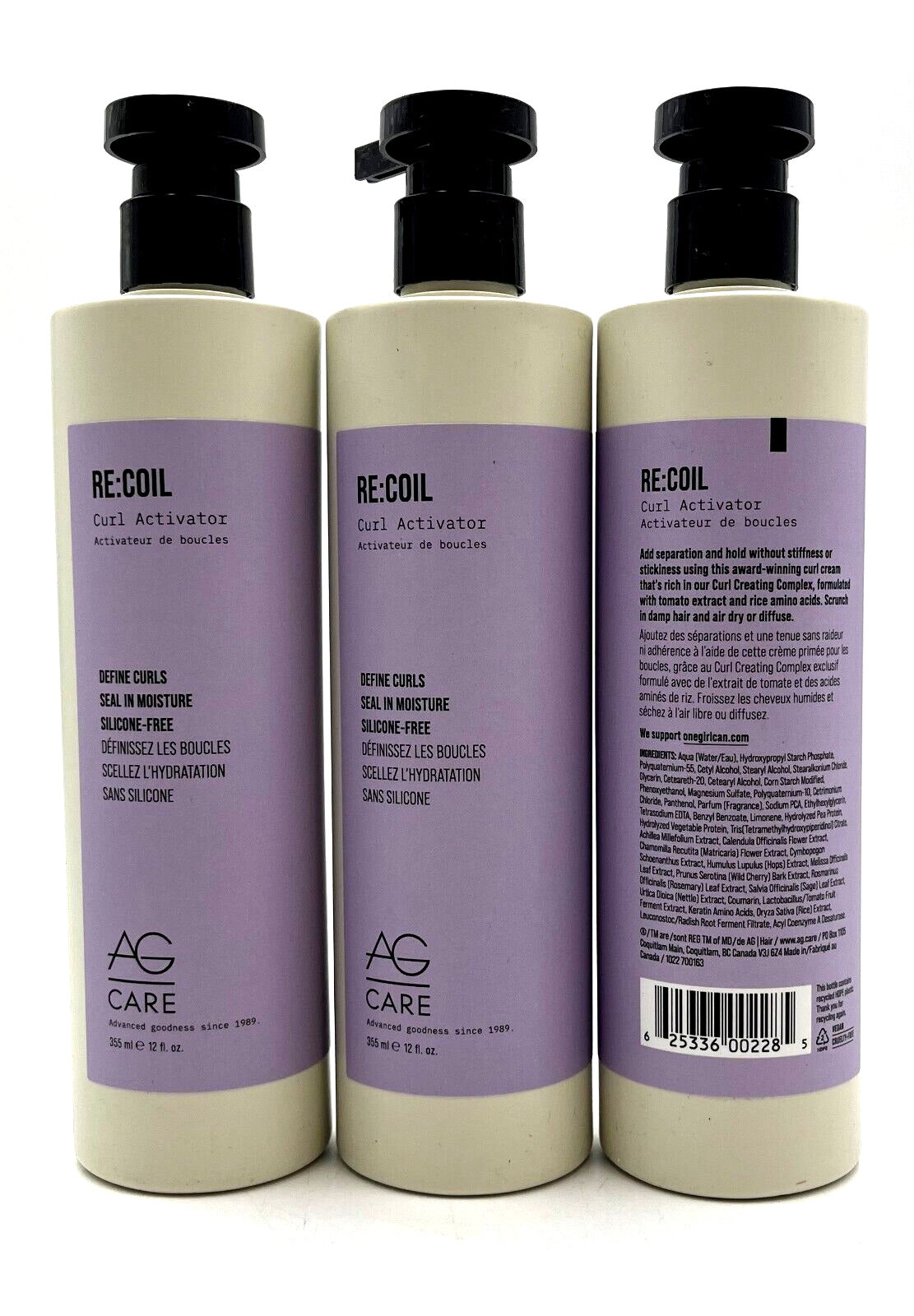 AG Care Re:Coil Curl Activator Define Curls 12 oz-3 Pack