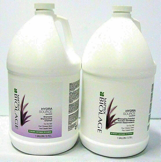 Matrix Biolage HydraSource Shampoo & Detangler Gallon Size DUO