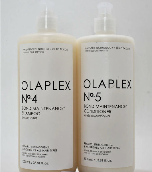 Olaplex No 4 Shampoo & No 5 Conditioner 33.8 oz/ liter Duo with pump ~New Size