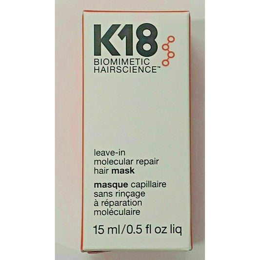 K18 Leave-in Molecular Repair Hair Mask 15 ml/0.5 oz - Free Shipping  New Size