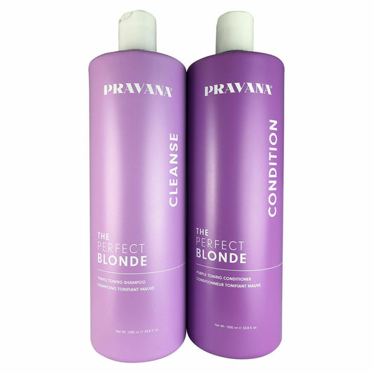 Pravana The Perfect Blonde Purple Hair Toning Shampoo & Conditioner 33.8oz Duo