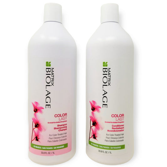 Matrix Biolage COLORLAST ORCHID Shampoo AND Conditioner Balm Liter Duo 33.8 oz