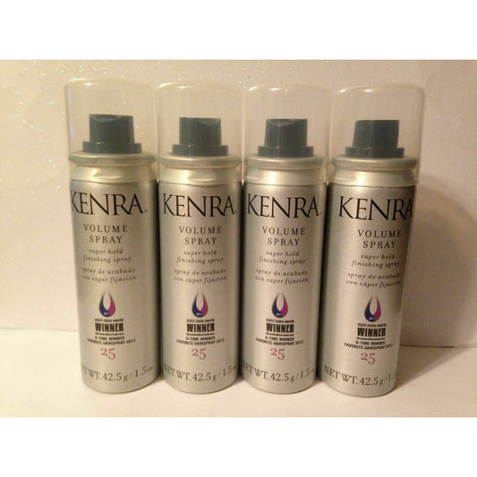 KENRA #25 VOLUME SUPER HOLD FINISHING HAIRSPRAY - 1.5oz X4 TRAVEL SIZE!!