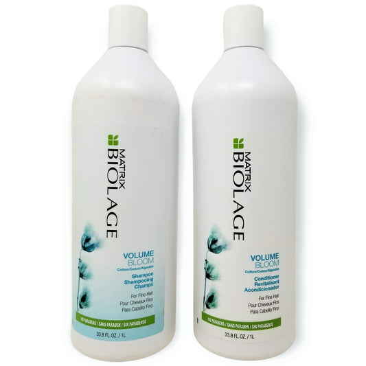 Matrix Biolage VOLUMEBLOOM COTTON Shampoo AND Conditioner Balm Liter Duo 33.8 oz