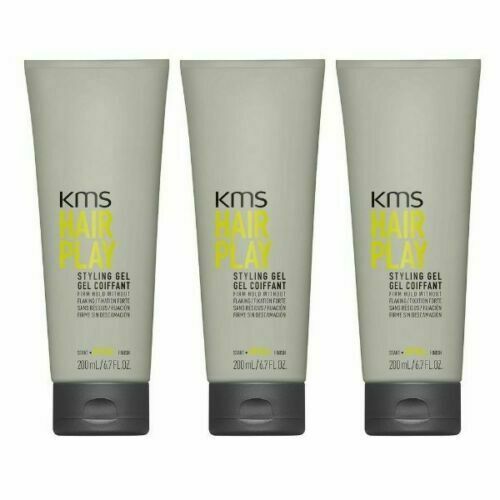 KMS HAIR PLAY Styling Gel 6.7oz/200ml 3 PACK - NEW SEALED - Firm Strong Hold Gel