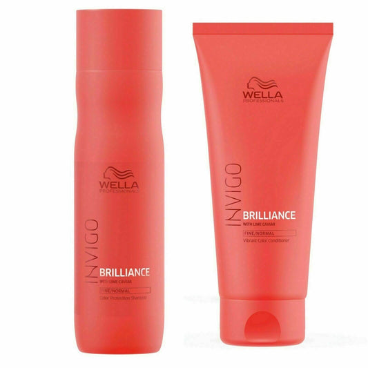 WELLA Invigo Brilliance Color Shampoo 10.1oz & Conditioner 8.4oz Fine/Norm