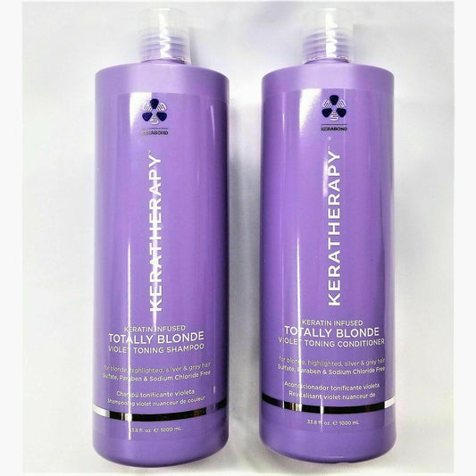 Keratherapy TOTALLY BLONDE Violet Toning SHAMPOO & CONDITIONER 33.8oz/LITER DUO